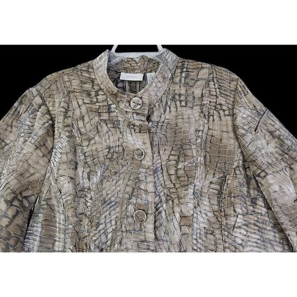 Chico's PYTHON PRINCESS MARCELA PATTERN Shimmer Lightweight JACKET 3(16) NWT$129 - Picture 14 of 16